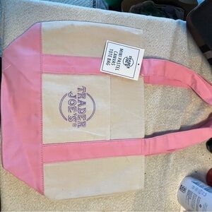 Viral Trader Joe's Pink & Cream Mini Tote Bag
